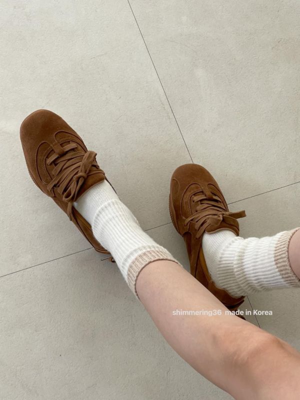 軟底真皮後綁蝴蝶結鞋 