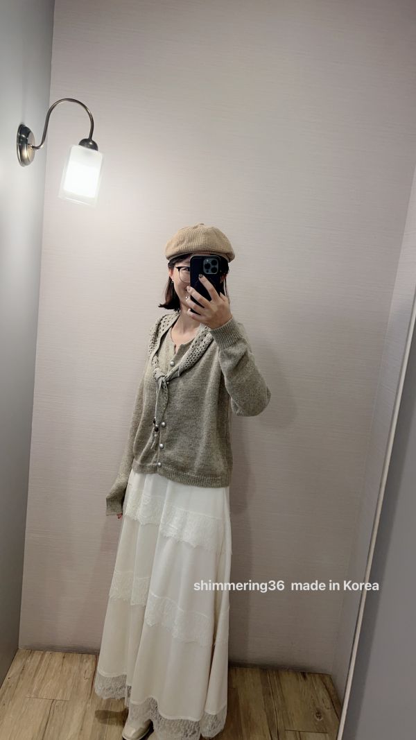 附披肩針織外套 