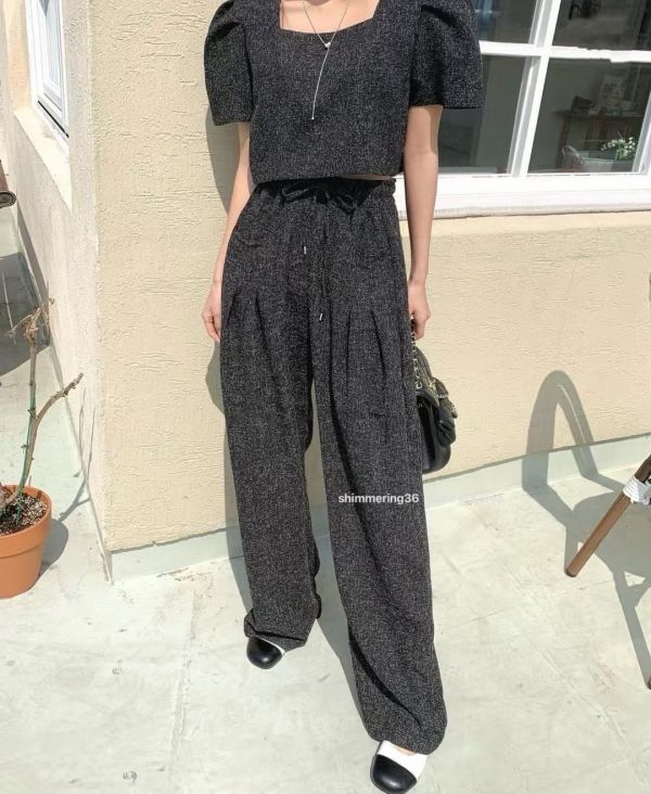 細格紋套裝 