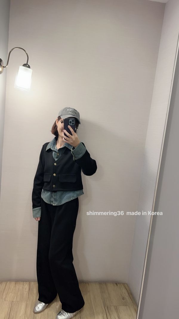 棉質拼牛仔套裝 