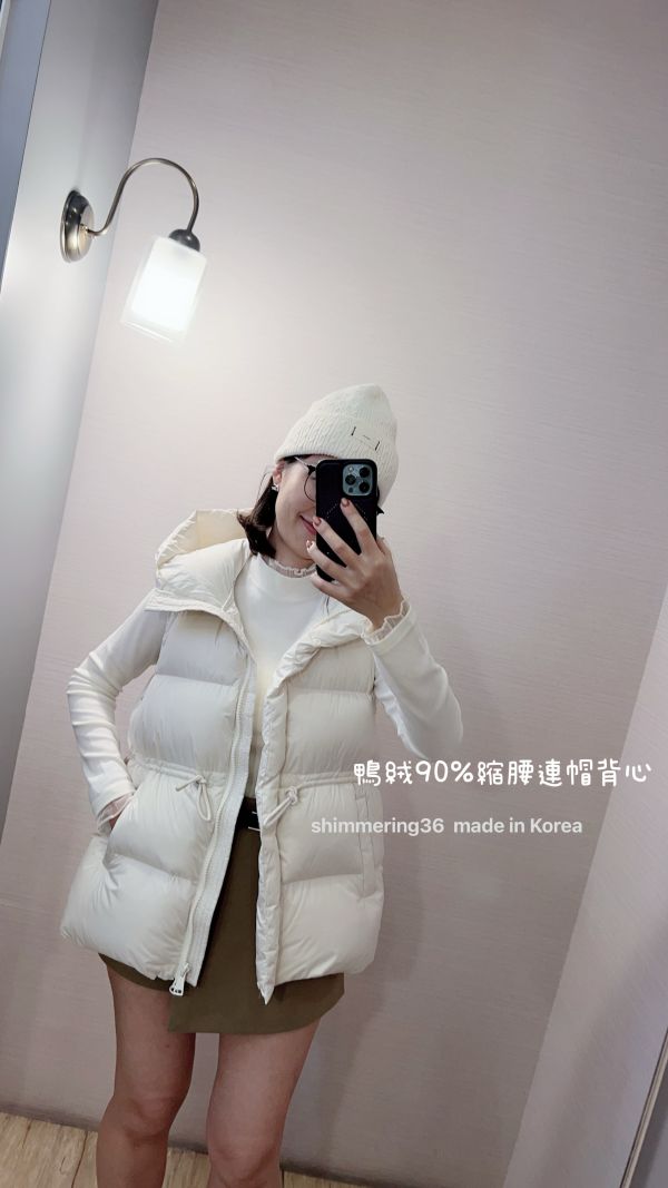 鴨絨90%連帽縮腰背心 