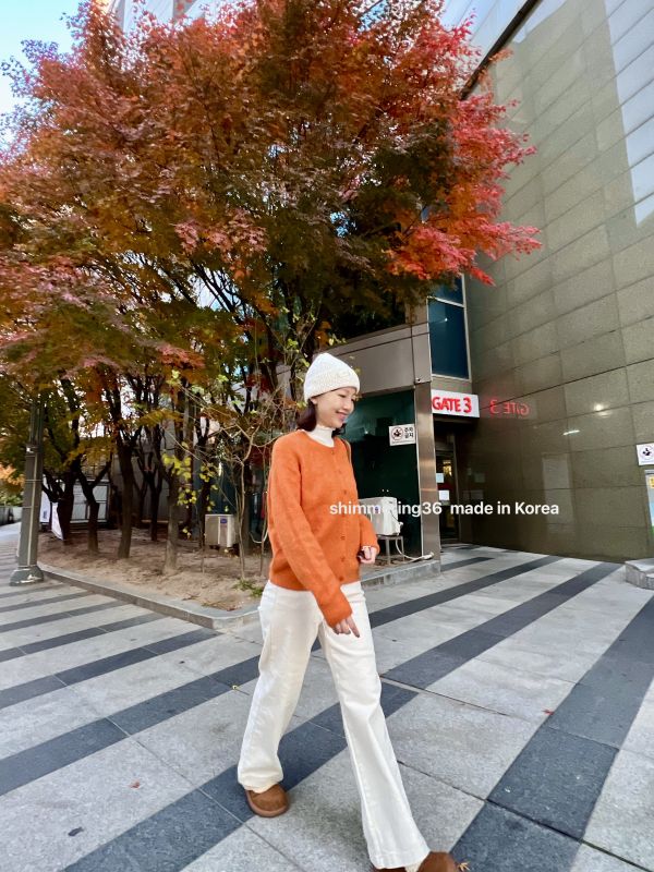 刷毛前釦直筒褲（熱賣） 