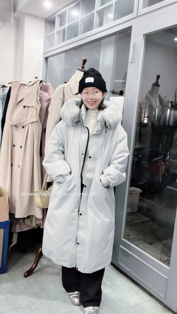 鴨絨90%浣熊毛外套 