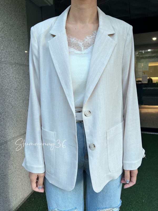 質感棉麻後叉西外 