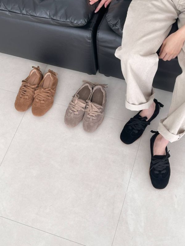 軟底真皮後綁蝴蝶結鞋 