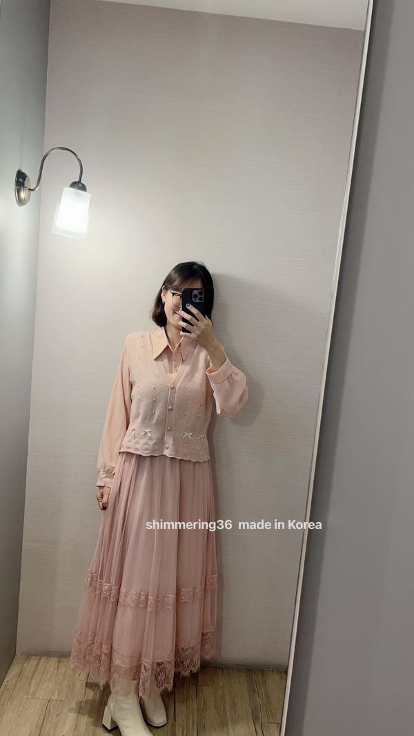 2件式網紗接蕾絲+背心洋裝 