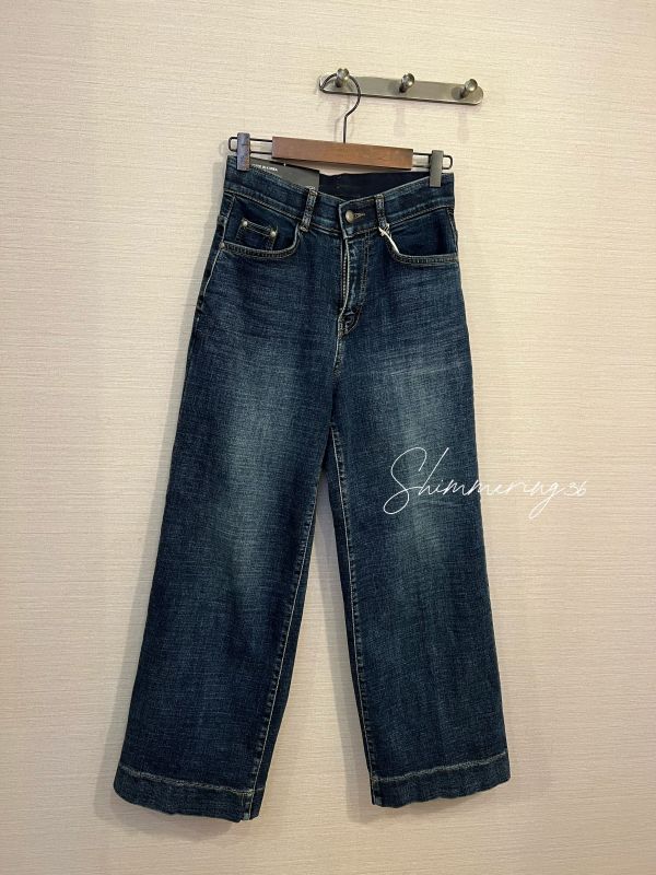 內磨毛直筒牛仔褲 