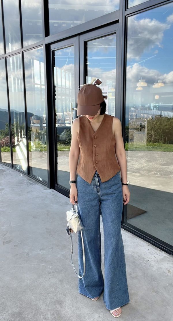 直筒腿長牛仔褲 