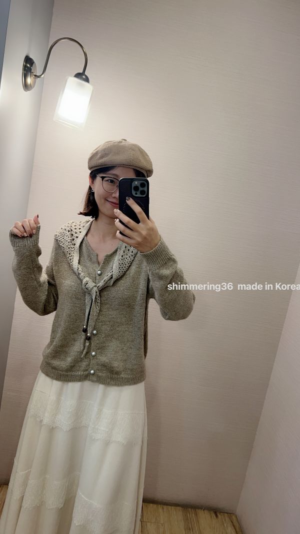 毛呢拼接蕾絲裙 