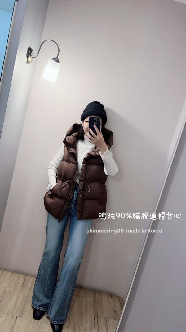 鴨絨90%連帽縮腰背心 