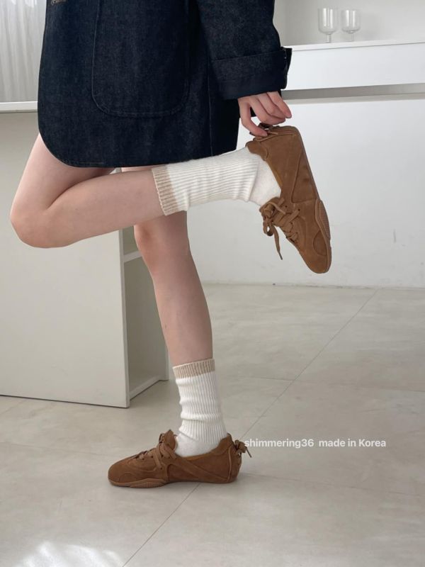 軟底真皮後綁蝴蝶結鞋 