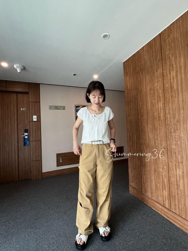 涼感前口袋休閒褲 