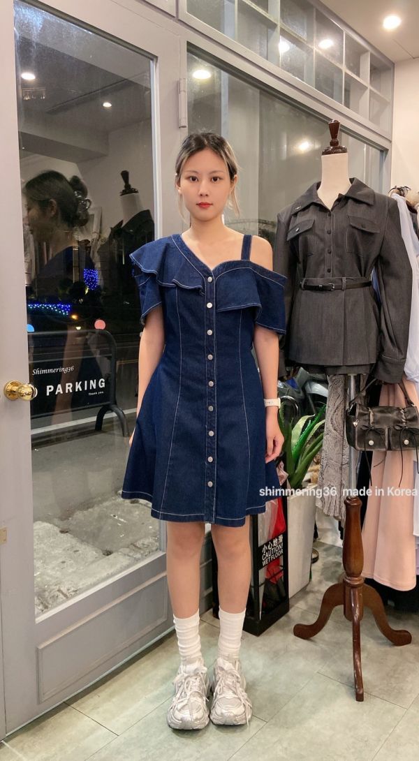牛仔造型短洋 