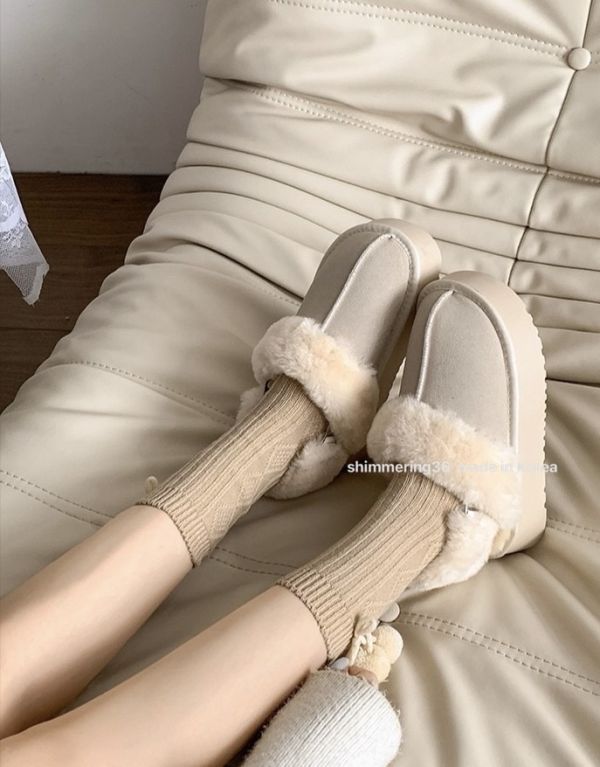 毛毛半拖鞋（附可拆式後勾帶) 