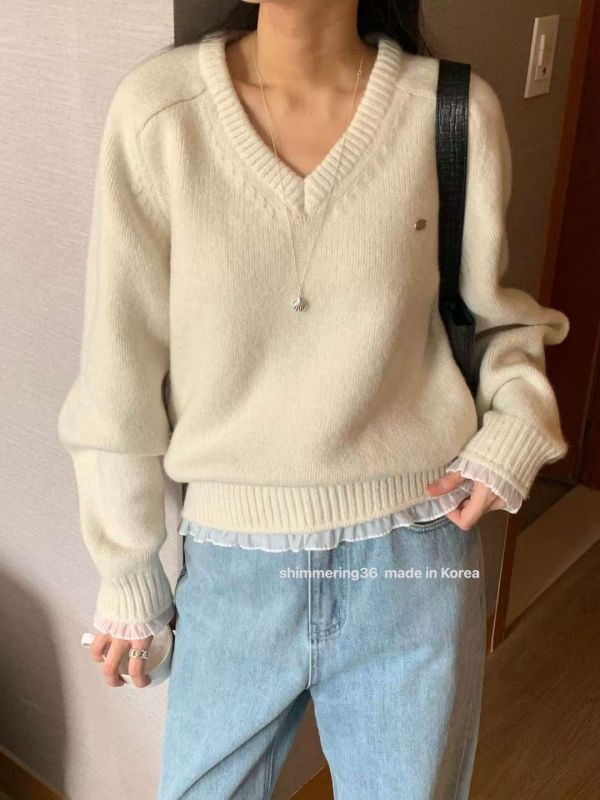 羊毛5%下接布毛衣 