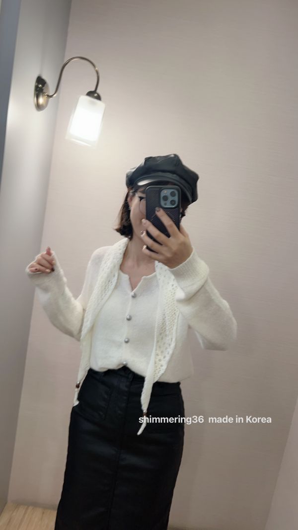 附披肩針織外套 