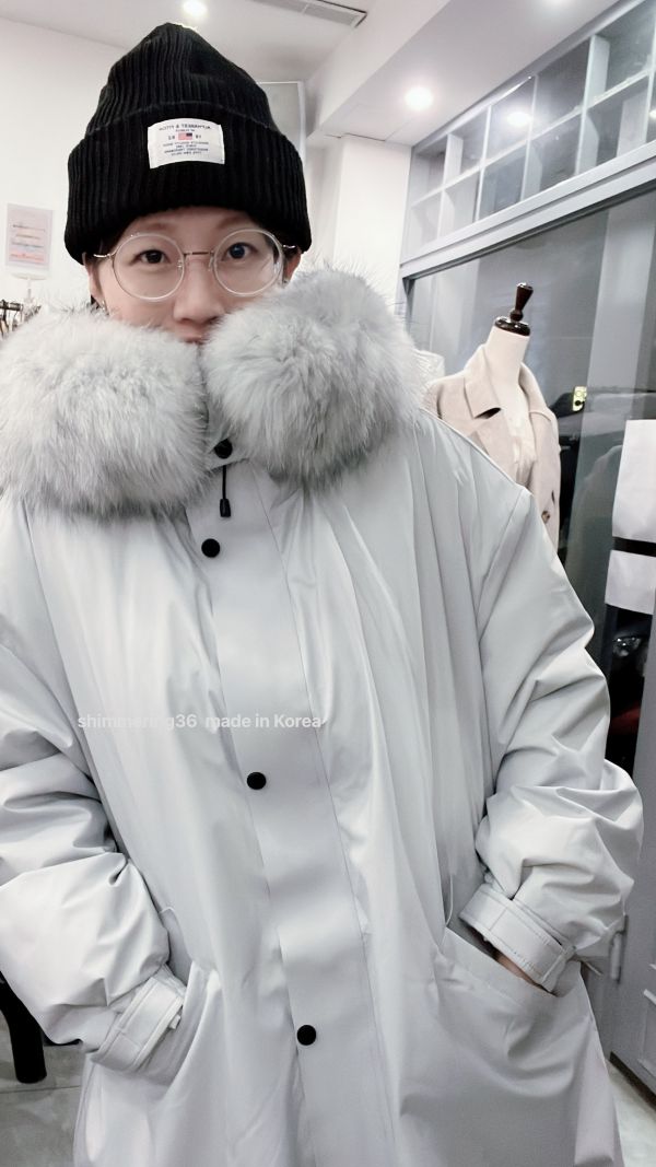 鴨絨90%浣熊毛外套 