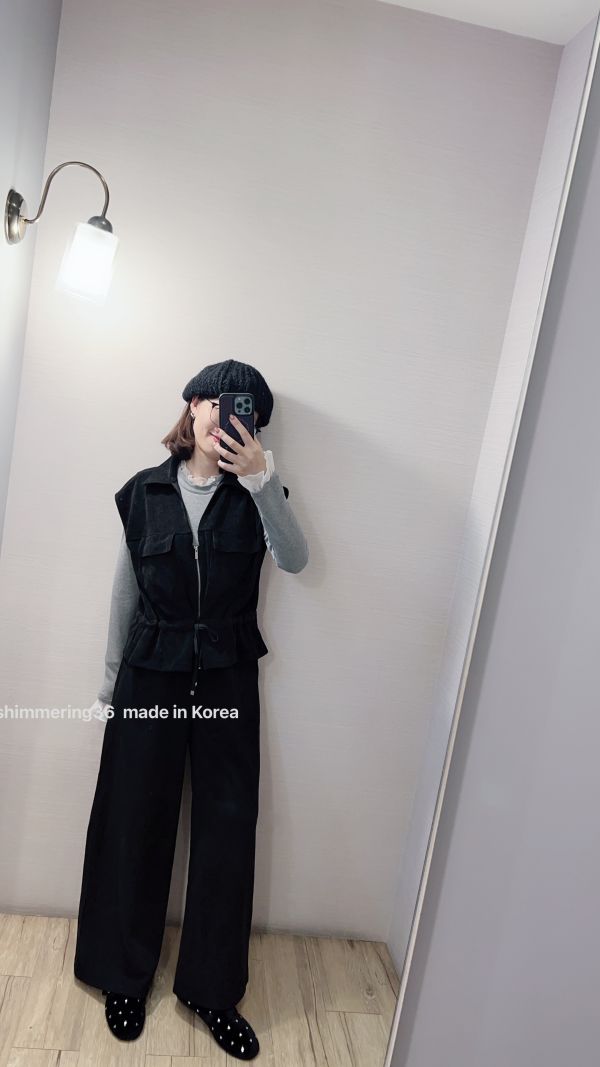 質感顯瘦彈性直筒褲 