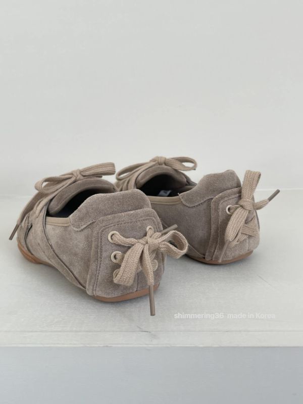 軟底真皮後綁蝴蝶結鞋 