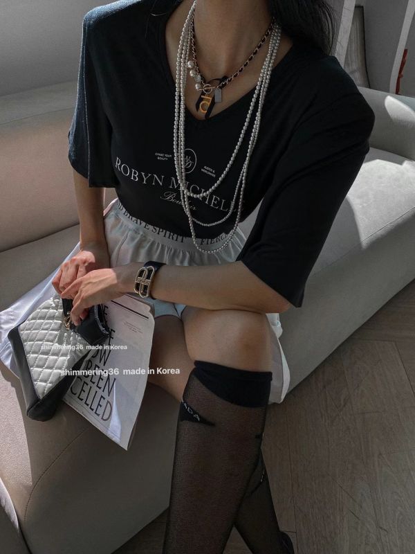 涼感英字上衣 
