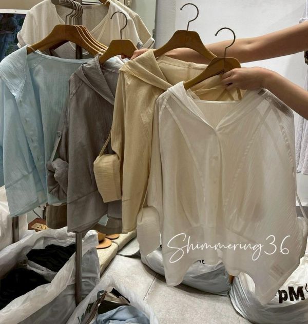 天絲棉麻連帽上衣 