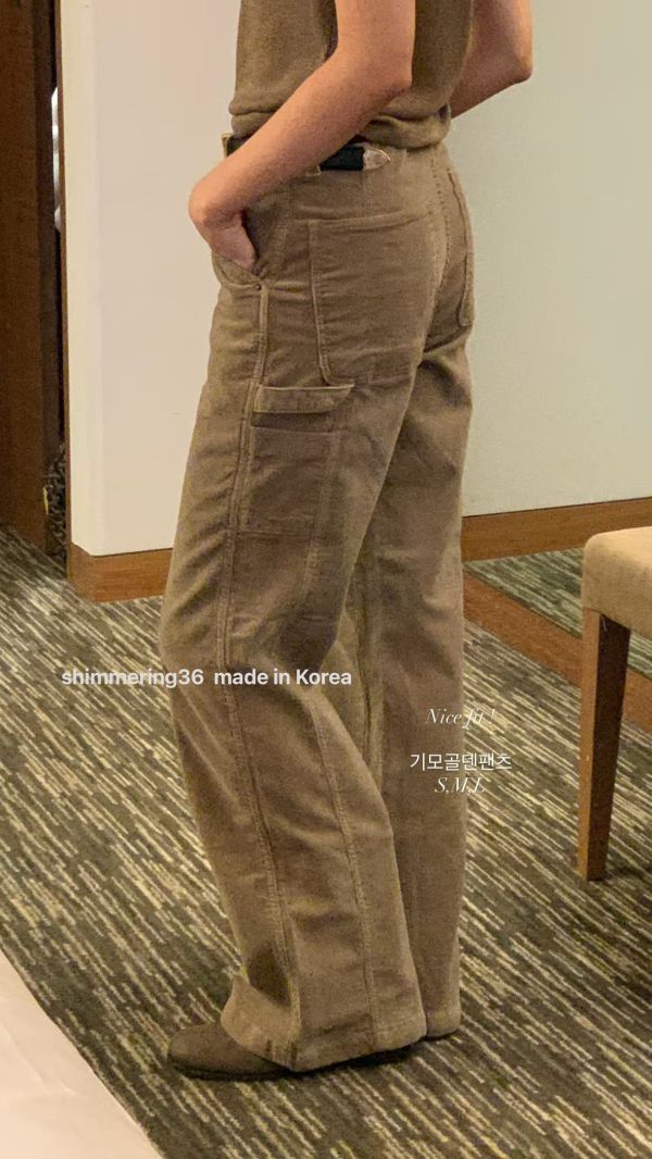 內刷毛坑紋口袋褲 