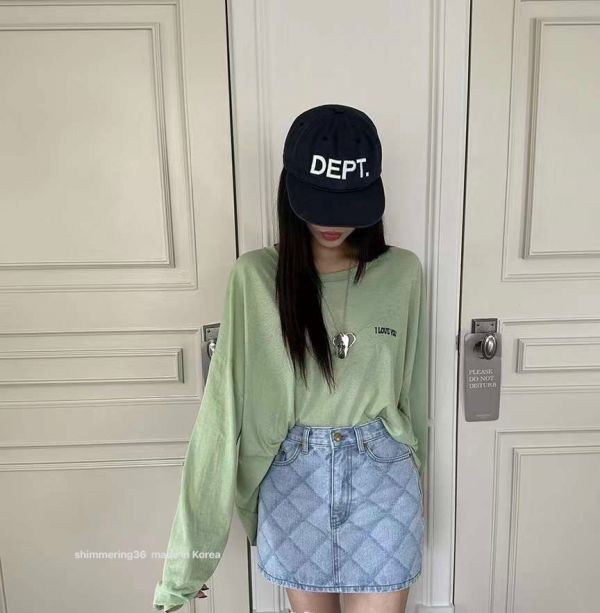 菱紋牛仔裙 
