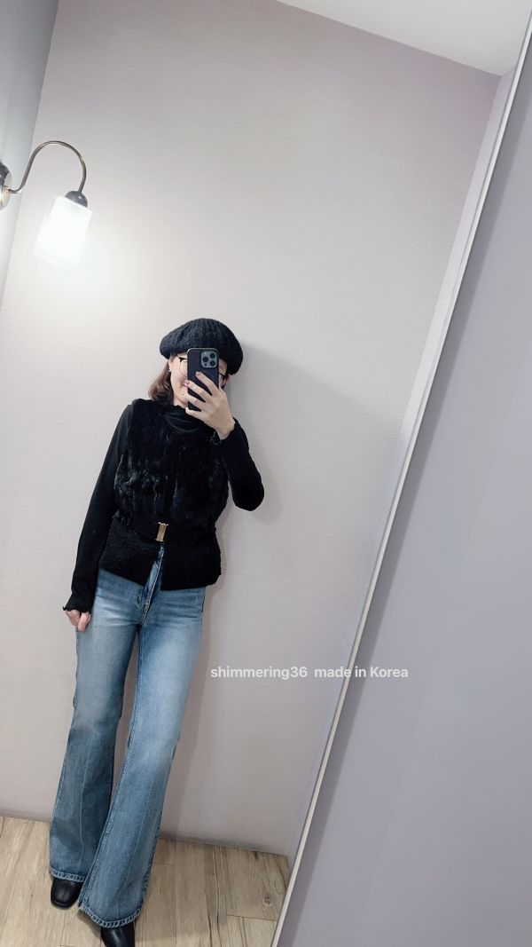 美腿喇叭牛仔褲 