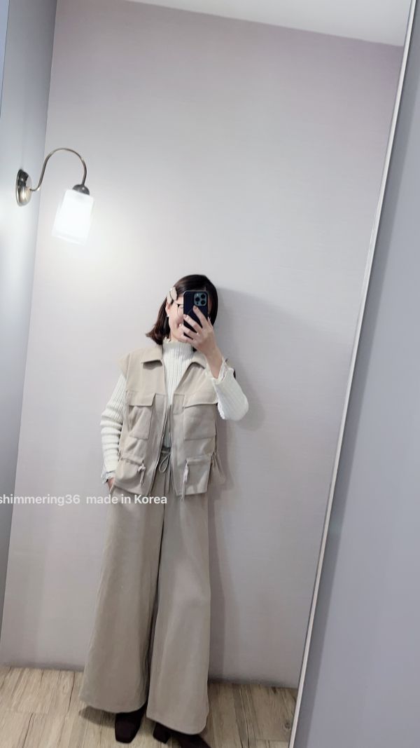 質感顯瘦彈性直筒褲 