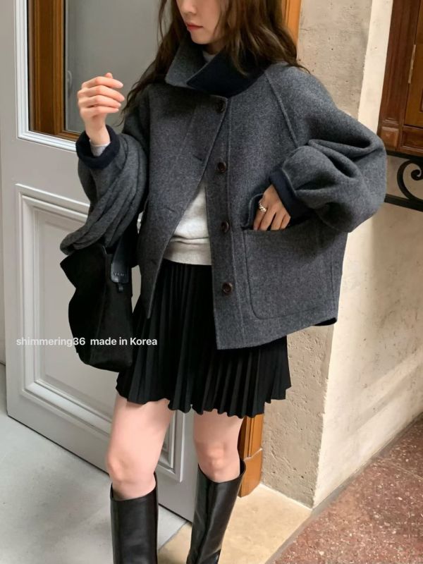 手工羊毛100%雙面穿外套 