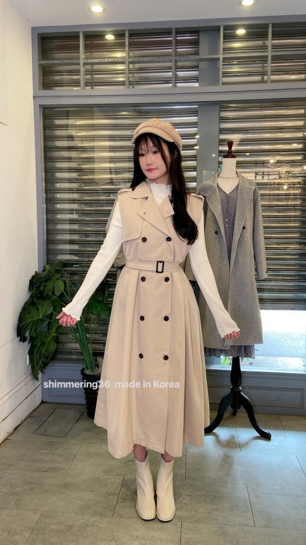 雙排釦風衣背心洋 