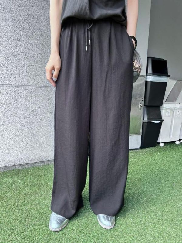 涼感綁帶棉麻褲 