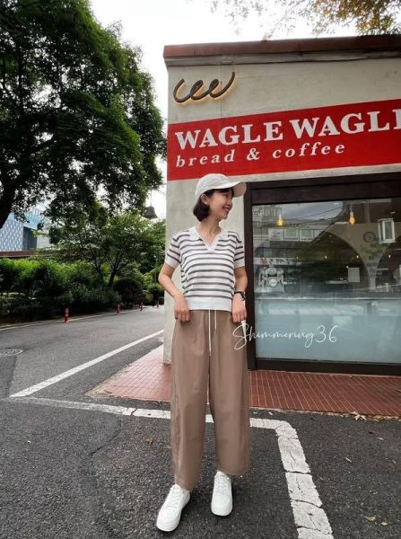 涼感條紋上衣 