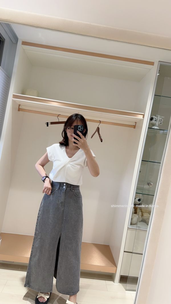 高腰顯瘦前叉裙 