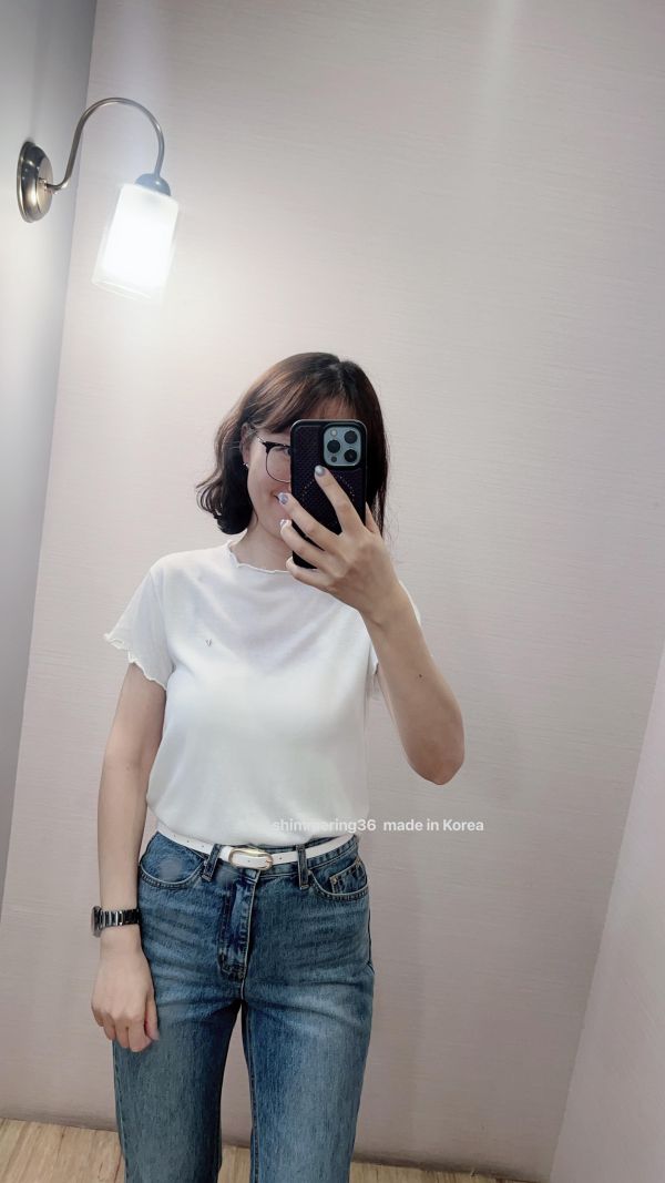 木耳邊百搭針織上衣 