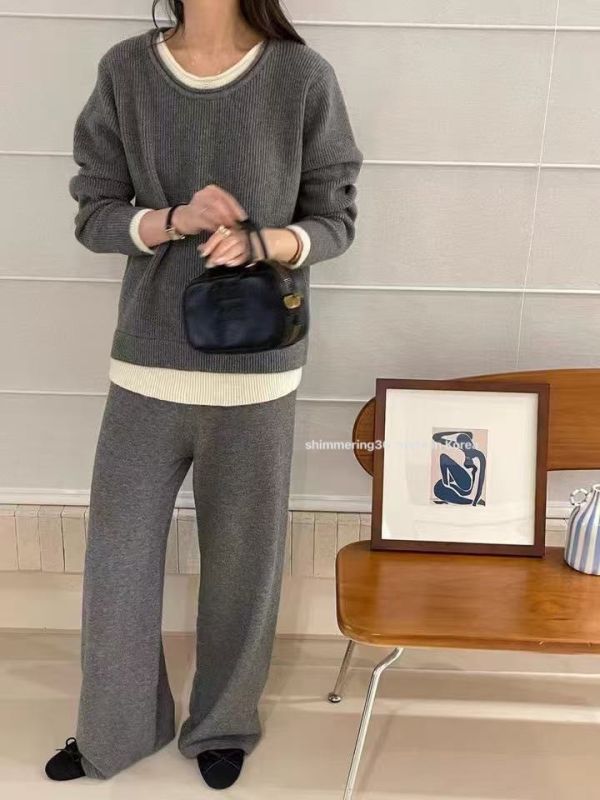 假2件休閒針織套裝 