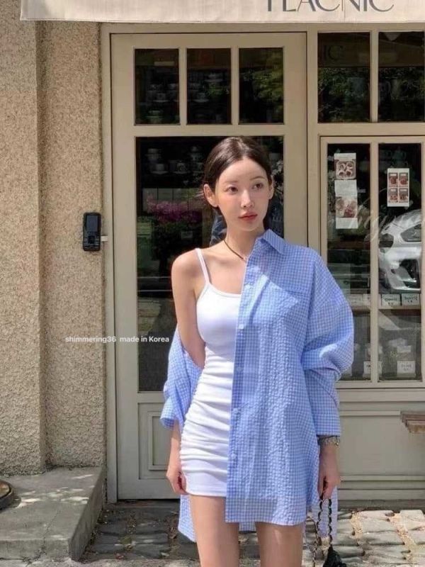 後蝶結格子襯 