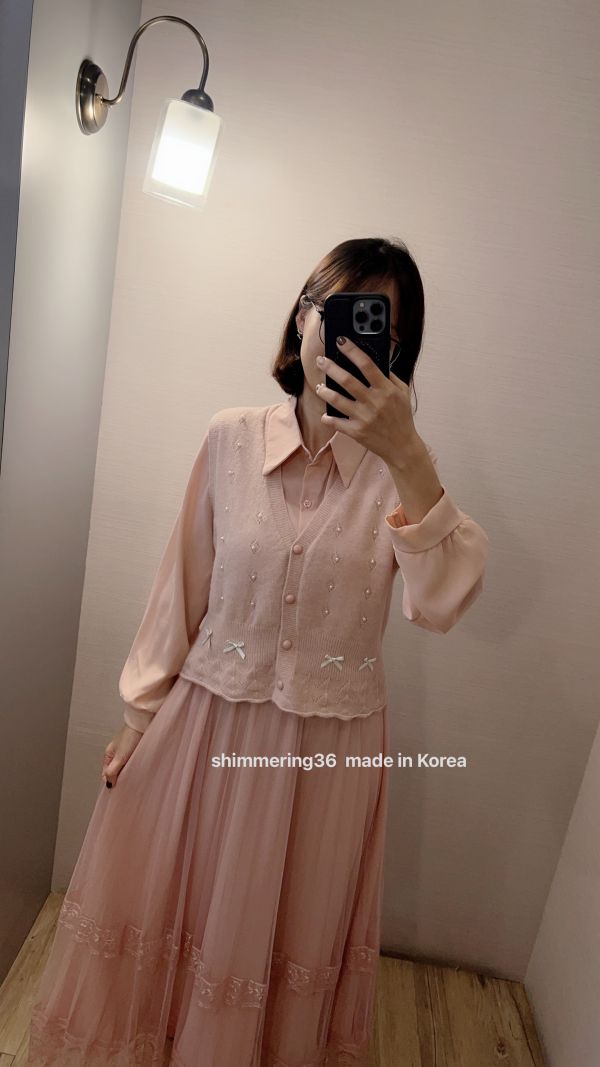 2件式網紗接蕾絲+背心洋裝 