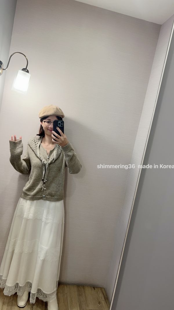 毛呢拼接蕾絲裙 