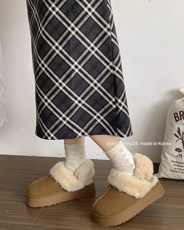 毛毛半拖鞋（附可拆式後勾帶) 