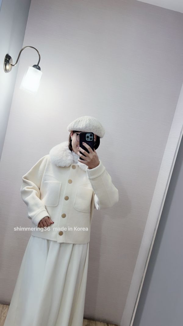 毛領可拆羊絨前釦外 