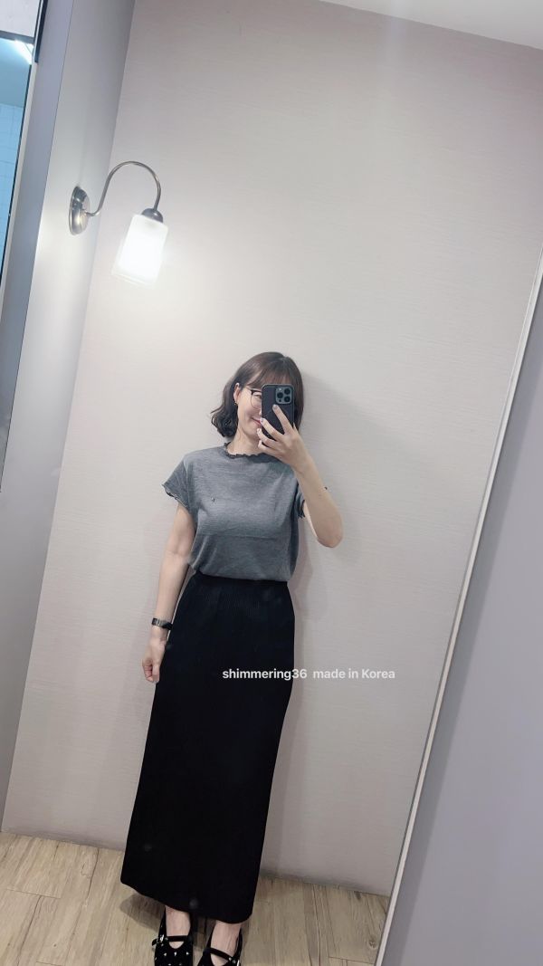 壓褶涼感天絲裙 