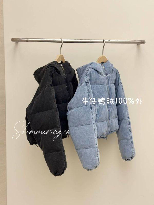連帽牛仔鴨絨100%外 