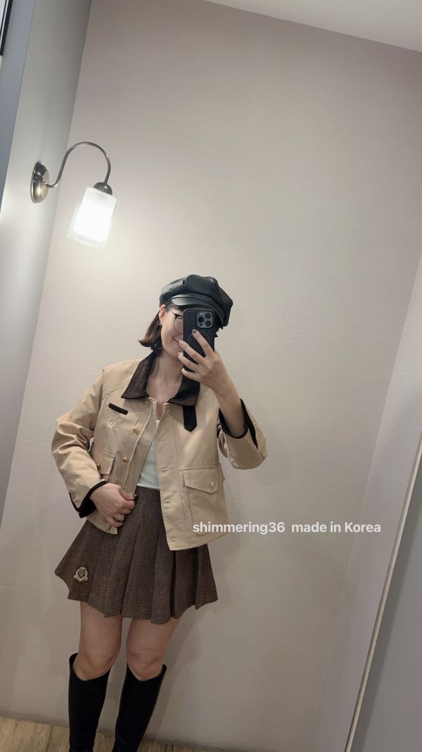 學院風外+百褶裙套裝 