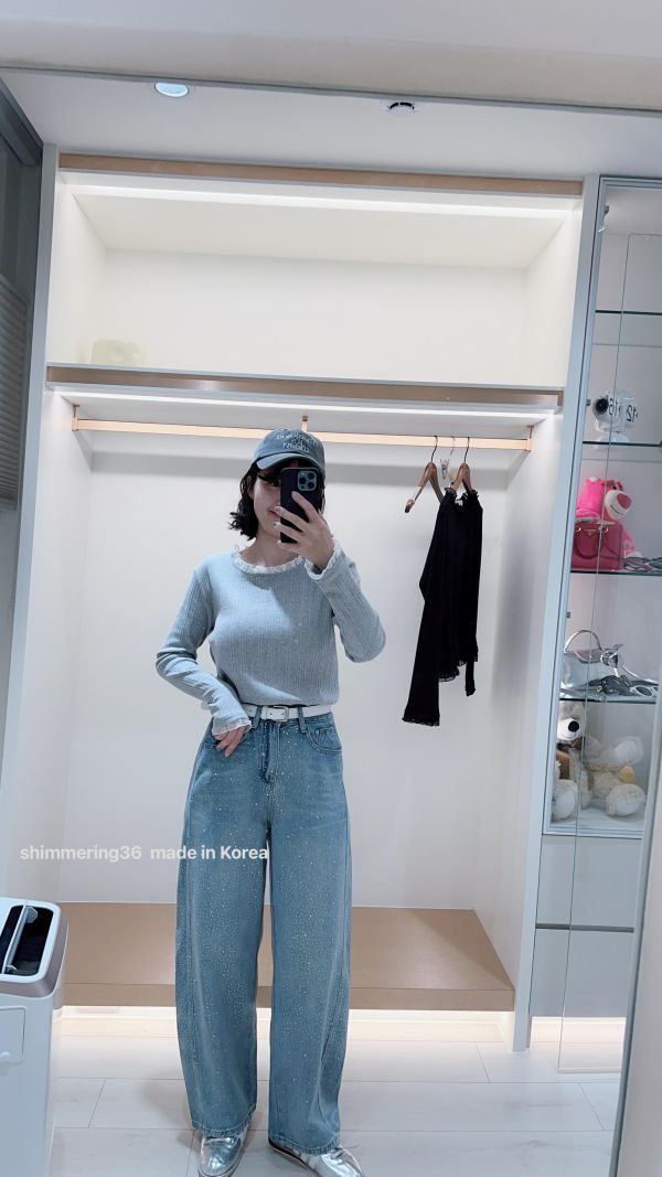 百折接荷葉腰身上衣 