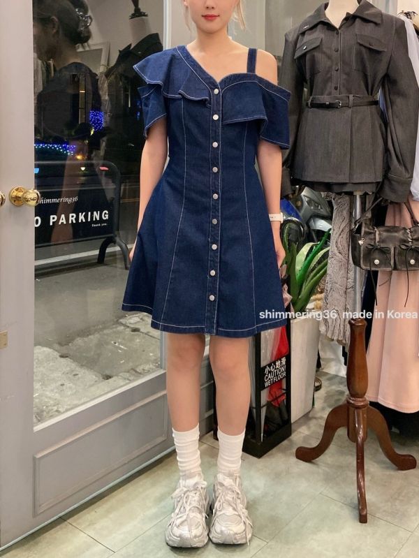 牛仔造型短洋 