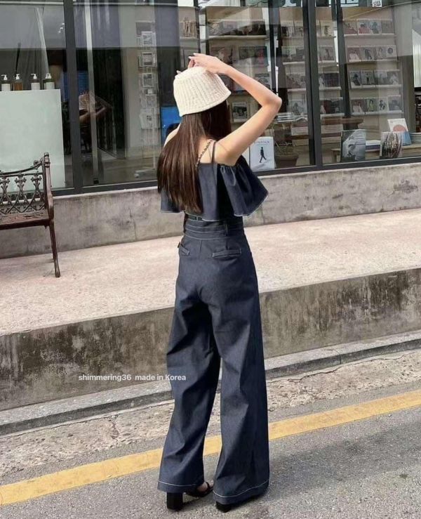 壓線寬褲套裝（上衣可以2穿） 