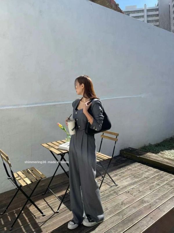 方領壓線套裝 