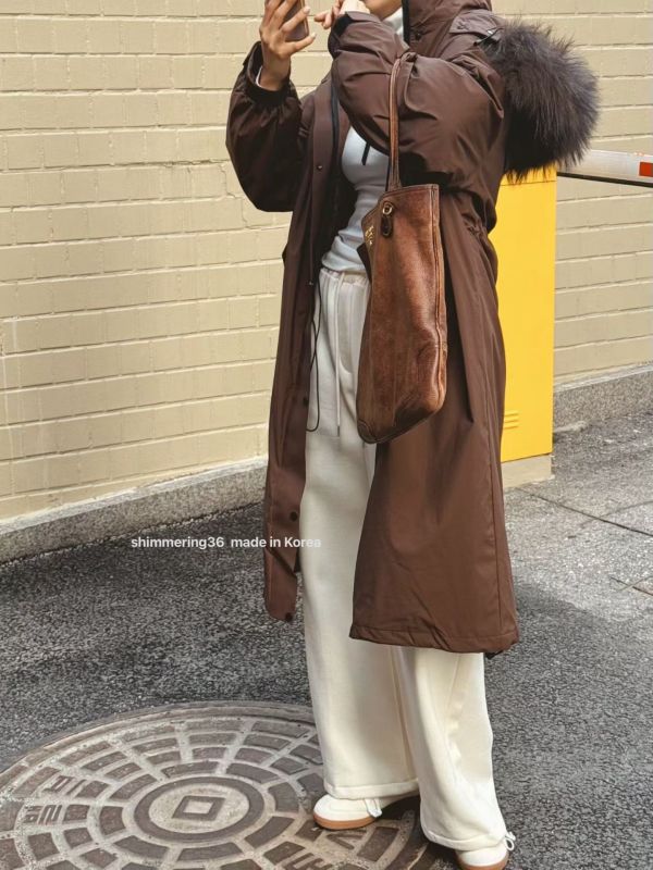 鴨絨90%浣熊毛外套 