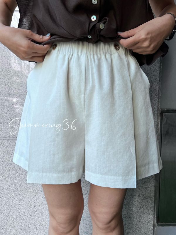 天絲棉麻短褲 